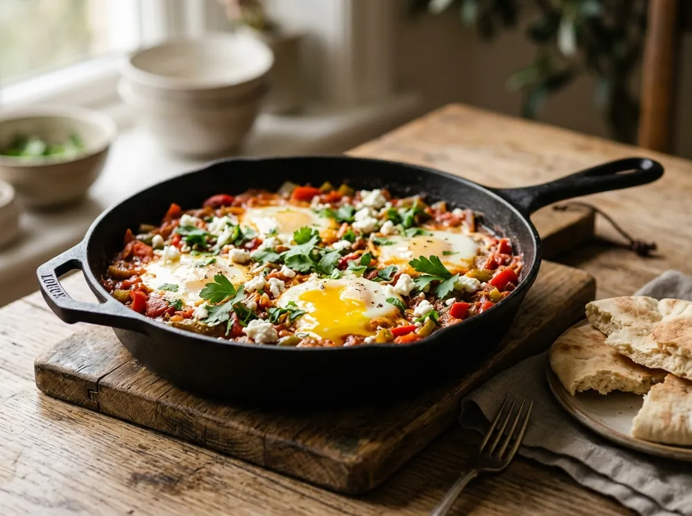 Shakshuka with Feta and Fresh Herbs