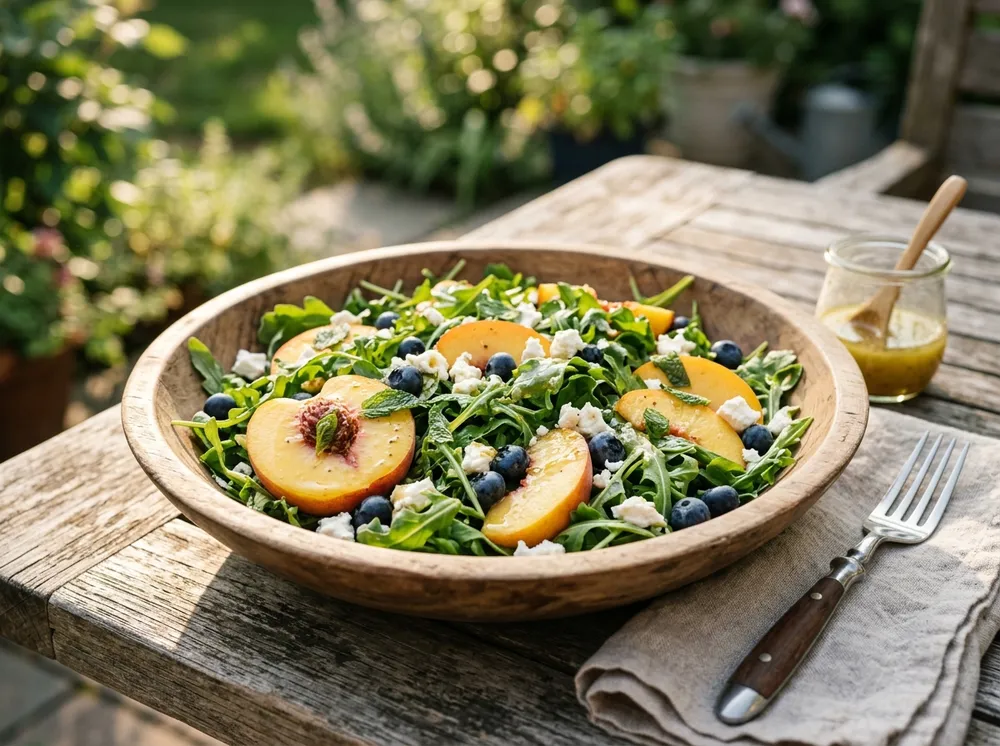 Blueberry Peach Feta Salad