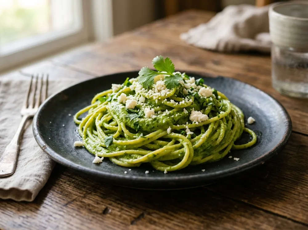 Espagueti Verde (Creamy Poblano Pasta)