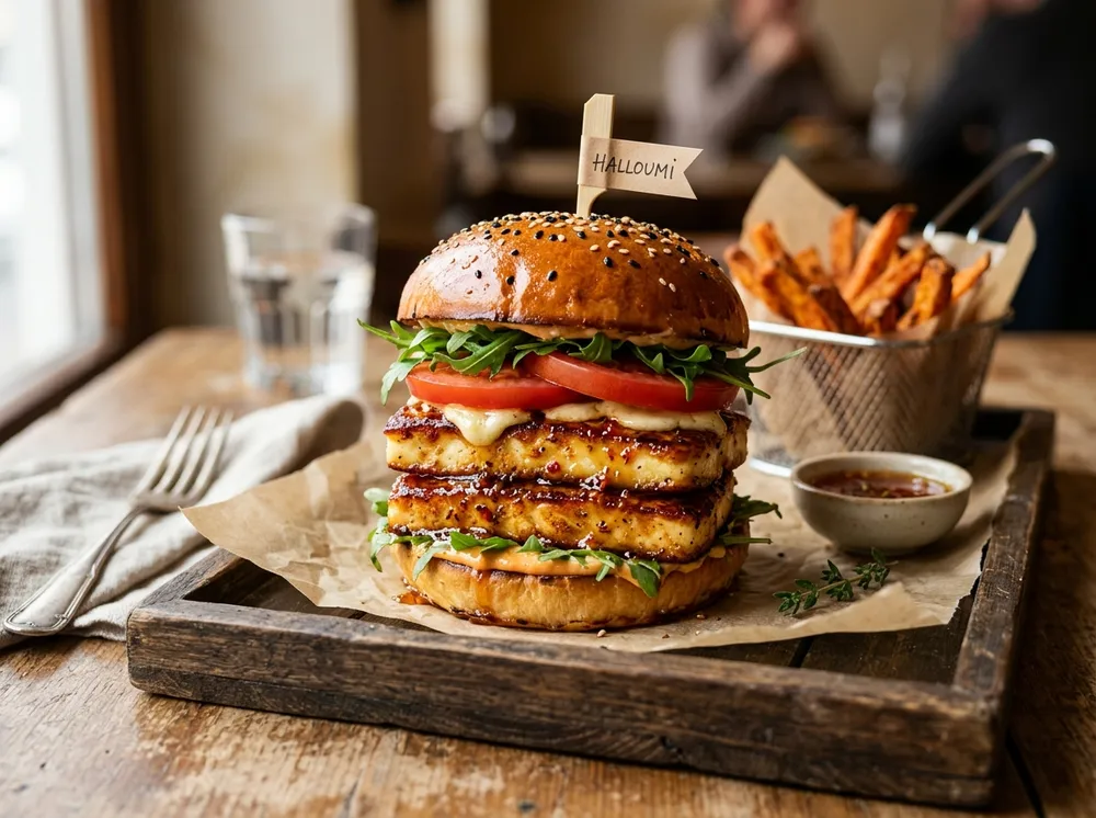 Hot Honey Halloumi Burgers