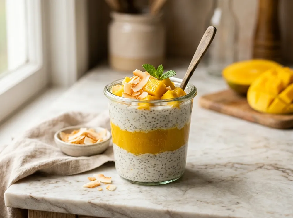 Overnight Mango Coconut Chia Pudding