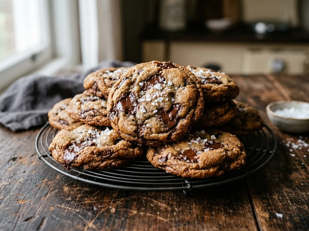 Soft-Baked Salted Chocolate Chip Cookies